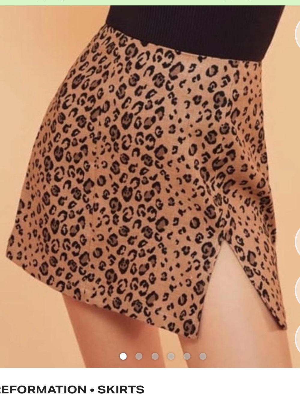 Reformation Leopard-Print Mini Skirt in Tan and Black